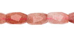 Strawberry Quartz Microfaceted Long Nugget 9x14mm