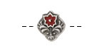 TierraCast Antique Silver (plated) Red Enamel Flower Square Button 14x15mm