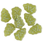 Czech Glass Matte Green AB Christmas Tree 17x12mm