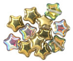 Czech Glass Crystal AB w/ Gold Star 12mm