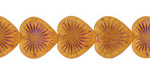 Czech Glass Matte Amber w/ Metallic Rainbow Starburst Heart 13x14mm