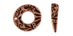 TierraCast Antique Copper (plated) Flora Toggle Clasp 19mm, 20x5mm bar