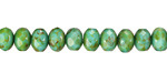 Czech Glass Green Turquoise Picasso Fire Polished Rondelle 5x7mm