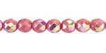 Czech Glass Desert Rose w/ AB Fire Polished Round 8mm