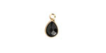 Jet Crystal Teardrop in Gold Finish Bezel 6.5x11.8mm