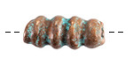 Mykonos Metalized Ceramic Copper Patina Corkscrew Barrel 30-32x13-15mm
