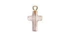 Rock Crystal Quartz Faceted Cross Focal w/ Gold Finish 10x15mm