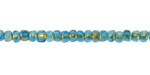 Czech Glass Aqua Blue w/ Antique Gold Trica Beads 3x4mm