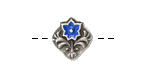TierraCast Antique Silver (plated) Cobalt Blue Enamel Flower Square Button 14x15mm