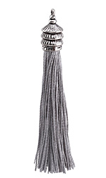 Zola Elements Pewter Thread Tassel w/ Antique Silver Finish Pagoda Tassel Cap 12x90mm