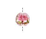 Grace Lampwork Blushing Magnolia Lentil 15x13mm