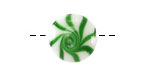 Spearmint Candy Lampwork Glass Focal Bead 15-16mm