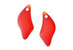 Cherry Red Beach-Style Glass Wave Drop Pendant Pair 12x25mm