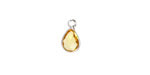 Yellow Crystal Teardrop in Silver Finish Bezel 6.5x11.8mm