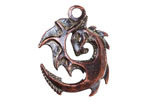 Mykonos Antique Copper (plated) Spiral Dragon 23x31mm