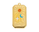 24K Gold (plated) Colorful Enamel Tarot Card Focal 18x33mm