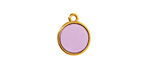 24K Gold (Plated) Transparent Lilac Resin Round Focal 12x14mm
