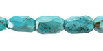 Turquoise Blue Magnesite Microfaceted Long Nugget 9x14mm
