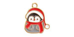 Enamel Penguin in a Santa Hat & Scarf Focal 18x21mm