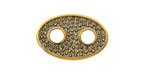 24K Gold (Plated) Transparent Navy Blue Enamel Dotted Gold Oval Focal Link 24x16mm