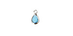 Capri Crystal Teardrop in Silver Finish Bezel 6.5x11.8mm
