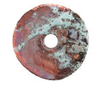 Mykonos Ceramic Iridescent Copper Patina Spacer Disc 40mm