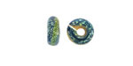 Unicorne Beads Glass Deep Lagoon Donut 4-6x9-11mm