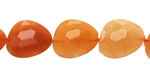 Red Aventurine Microfaceted Puff Pear 13x16mm