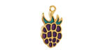 24K Gold (plated) Enameled Blackberry Focal 10x21mm