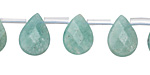 Brazil Amazonite Faceted Flat Teardrop 10x14mm