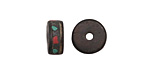 Nepalese Batiked Bone Coral & Turquoise Mosaic Wheel 5-6x10-11mm