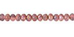 Czech Glass Matte Textured Pink Opal w/ Metallic Rainbow Fire Polished Rondelle 3x5mm