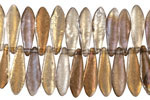 Czech Glass Textured Bronze & Gold Crystal Dagger 5x16mm