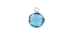 Capri Crystal Round Drop in Silver Finish Bezel 12.8x16.5mm