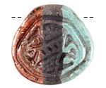 Mykonos Ceramic Raku Metallic Frosted Copper Large Carved Focal 40mm