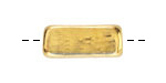 Mykonos Metalized Ceramic Gold Rectangle Tube 22x9mm