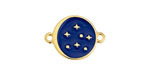 24K Gold (plated) Cobalt Enamel Starry Night Focal Link 15x20mm