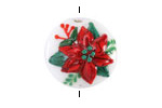Grace Lampwork Red Poinsettia Christmas Lentil Focal Bead 25mm