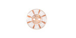Czech Glass Crystal w/ Copper 2-Hole Button 14mm