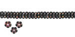 Czech Glass Textured Jet w/ Rainbow Metallic Daisy Spacer 2x5mm