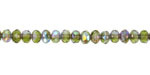 Czech Glass Peridot & Crystal AB Fire Polished Rondelle 3x5mm