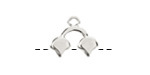 Cymbal Kastro II Antique Silver (plated) Ginkgo Bead End 14x16.5mm