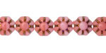 Czech Glass Marbled Pink w/ Metallic Rainbow Cactus Flower 9mm