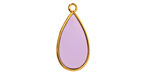 24K Gold (Plated) Transparent Lilac Resin Drop Focal 13x23mm