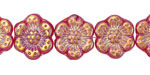 Czech Glass Ruby AB Wild Rose Coin 13mm