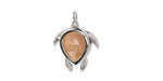 Peach Moonstone w/ Silver Finish Sea Turtle Focal 15x19mm