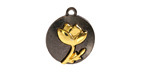 Rose Two-Toned Gunmetal & Gold Finish Round Focal 17.5x20.5mm