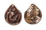 Green Girl Bronze Mermaid Clamshell 20x24mm