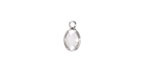 Clear Crystal Oval Drop in Silver Finish Bezel 6x8mm