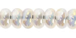Iridescent White Opal Resin Large-Hole Rondelle 8x14mm